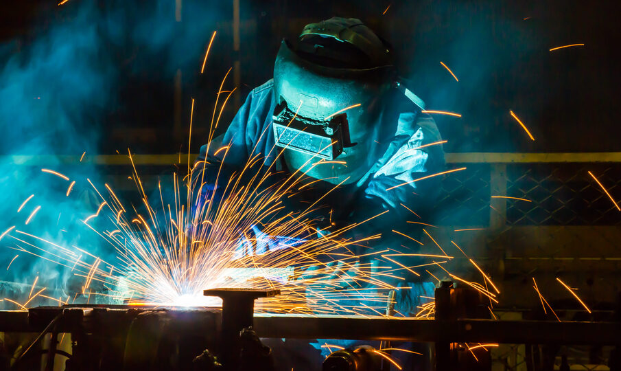 welder fusing metal