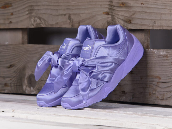 Purple Fenty x Puma sneakers with bow