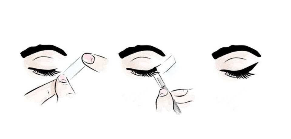 eyeliner, tape, beauty hack, winged eyeliner 