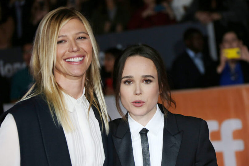 Elliot Page and Samantha Thomas attend the “Freeheld” premiere during the 2015 Toronto International Film Festival at Roy Thomson Hall