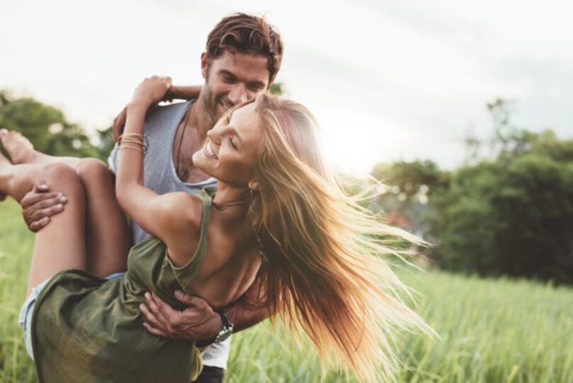 Couple having fun together
