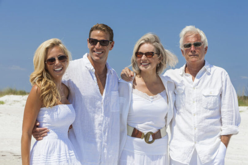 Group of people wearing all white