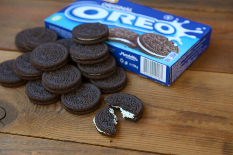 Close-up on box of Oreos