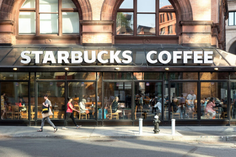 Outside shot of a Starbucks location
