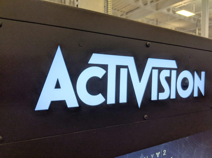 Closeup of Activision logo