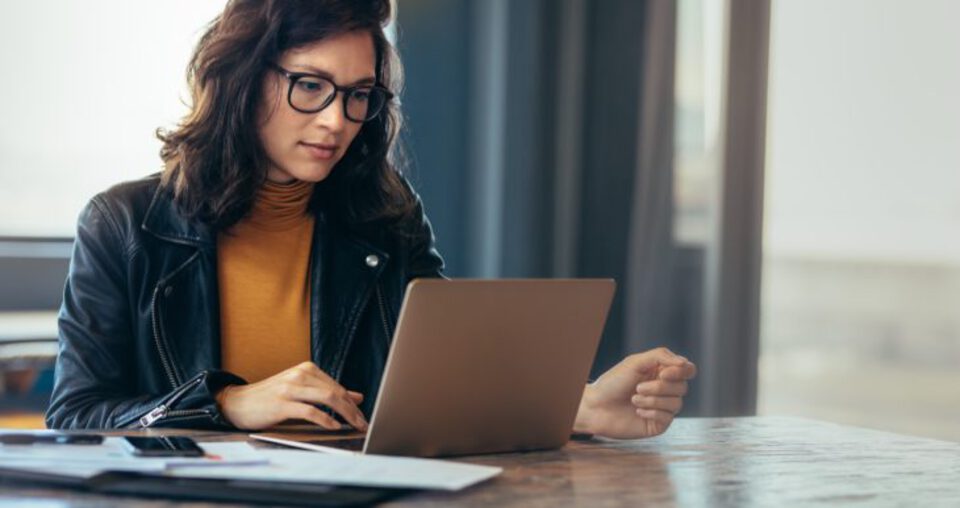 Woman working at her computer 
