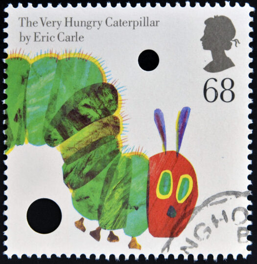 Stamp featuring The Very Hungry Caterpillar