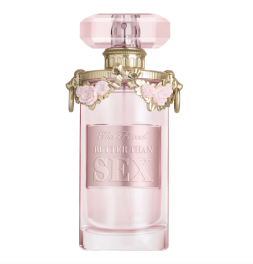 Better than sex perfume, pink bottle with gold letters