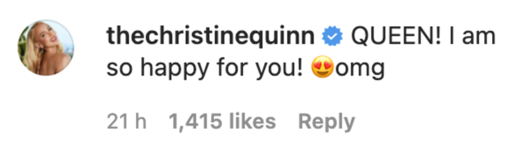 Christine Quinn commenting on Megan Foxs' engagement